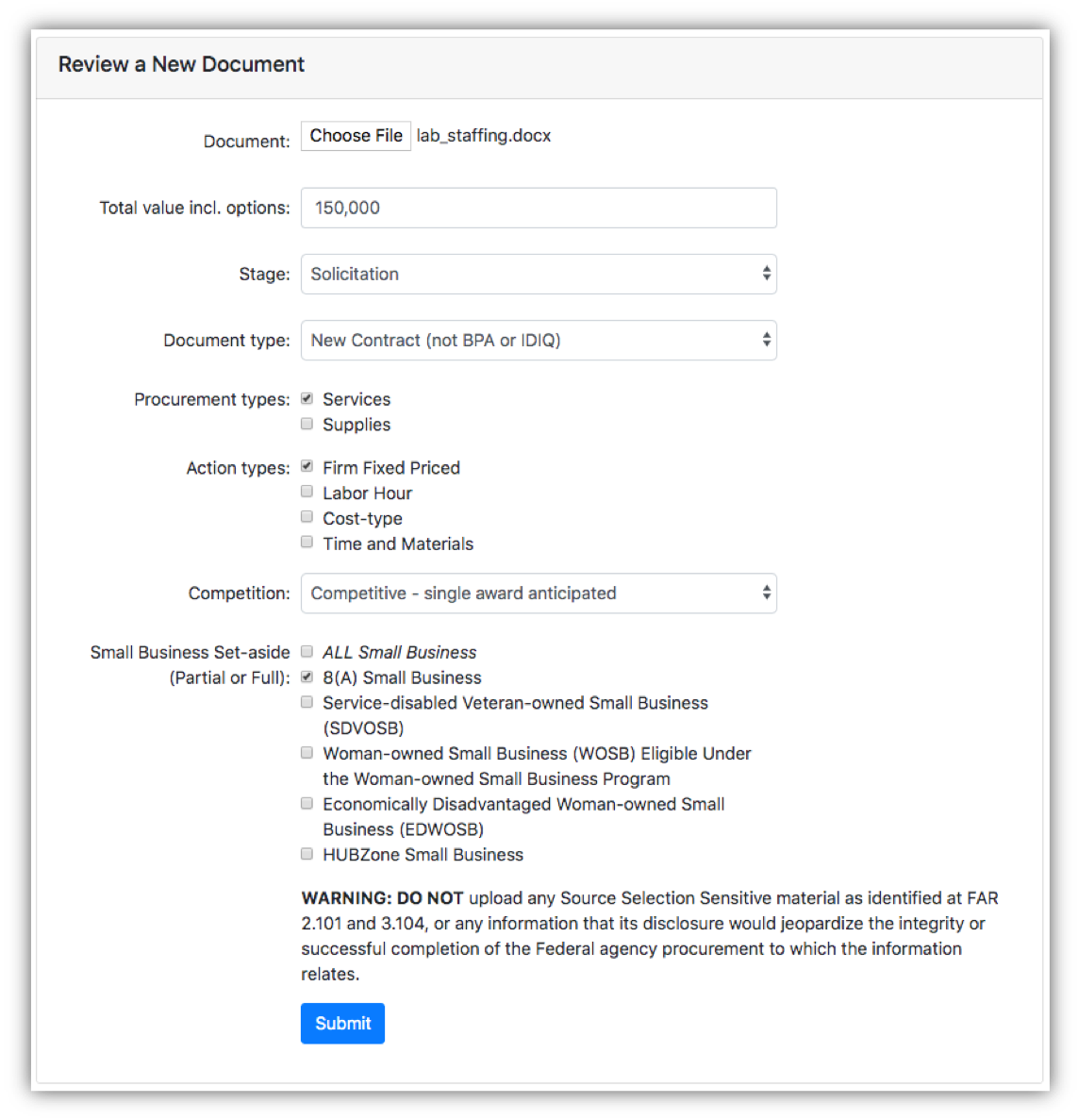DocScout New Document Input